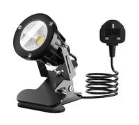 TobeBright Plug in Spotlight Clip On IP65 Water Resistant Plant Spot Light for Outdoor and Indoor Plant Uplight LED Clamp Spot Lights Main Powered 7W Warm White 3000K