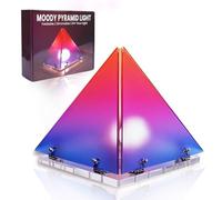TobeBright Pyramid DIY Night Light Gradient Pinkish Purple Blue Acrylic Sheets Mood Lamp, 3 Colour Temperatures Adjustable & Brightness Dimmable LED Light for Childroom, Christmas Decoration