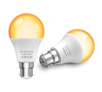 TobeBright Warm Light Bulb Bayonet 2000K Amber Light Bulbs, 9W B22 LED Bulb 60W Equivalent, BC Bayonet Light Bulb Blue Light Blocking, A60 Night Light Bulb for Bedroom,Sleep,Baby Nursery-2Pack