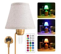 TobeBright Wine Bottle Lamp Kit, RGB Bottle Lights with Remote, E27 RGB Bulb Warm White Dimmable, Modern Beige Fabric Lampshade, E27 Lamp Holder, for Bar Restaurant Table Lamp Bedroom
