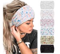 Tobeffect Headbands for Women Wide Knotted Head Bands for Women's Hair Bandana Turban Bandeau Hairbands Workout Yoga Sport Head Wraps Hair Accessories 6 Packs