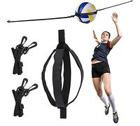 Tobefore Volleyball Spike Trainer for Beginners - Flexible Volleyball Training Equipment Aid with Adjustable Belt for Solo Practice, Serving & Hitting Drills (Nylon, Black)