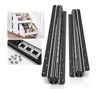 ToBeGreat Bottom Mount Heavy Duty Drawer Runners 400-900mm Under Stairs 120kg Load Capacity Undermount Heavy Duty Drawer Slides Ball Bearing Hidden Rails 1 Pair Black (400mm Closed, 900mm Extended)