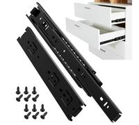 ToBeGreat Drawer Runners Drawer Slides 500mm Side Mount Heavy Duty Cabinet Draw Runners Full Extension Ball Bearing Kitchen Replacement Rails 45kg Load Capacity,20inch Black 5 Pairs