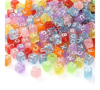 ToBeIT Acrylic Alphabet Letter A-Z Cube Colour Beads 1000 pcs for Jewelry Making, Bracelets, Necklaces(6mm) (Colour)