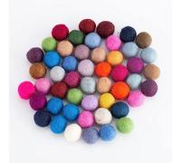ToBeIT Wool Felt Beads, 50 Pieces DIY Garland Decor, Hand-Felted Craft Beads for Children's Room Decor, Custom Felt Pom Poms for Art Craft Kit, 2 cm