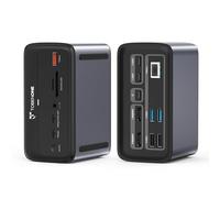 TobenONE USB C Docking Station Dual 4K Monitor for MacBook Pro/Air M3/M4, 13-in-2 Mac Docking Station Stand with 2 HDMI, VGA, 5 USB, 100W PD, Ethernet, SD/Micro SD, Audio (No Power Adapter Included)