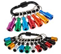 TOBEOME 19Pcs 1/4 Inch Bit Holder Keychain Hex Shank Aluminum Alloy Screwdriver Bits Holder Quick-Change Extension Bar