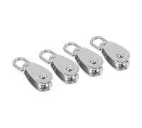 TOBEOME 4PCS Single Pulley Block M15 Stainless Steel Small Pulley Roller for Rope Cord in °Swivel Silver Pulley