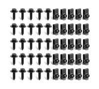 TOBEOME 50 Pcs Body Bolts Screws 25 Bolts & 25 U-Nut Clips for, Engine Cover SplashShield, Bumper Radiator Bumper Clips Extruded U-Nuts Kit