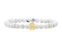 Tobestu 6mm White Turquoise Bead Astrology Horoscope Stretch Bracelets - Sensitive Pisces Exclusive Star Sign Bracelet for Women SJYA4647