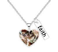 Tobestu Abalone Shell Mustard Seed Heart Pendant Necklace - Minimalist Faith Accessory for Meaningful Occasions YA5507