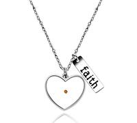 Tobestu Big Heart Pendant Mustard Seed Charms Necklaces, Stainless Steel Faith Bar Necklace Christian Jewelry for Women Girls Y559-big-heart