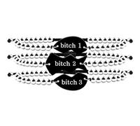 Tobestu Bitch 1/2/3 3pc Matching Bracelets Black Puzzle Heart Stainless Steel Beaded Bracelet Birthday Friendship Graduation Gifts for Women YA4773
