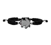 Tobestu Black Plated Cubic Zirconia Toad Handmade Braided Bracelet Exquisite Charm Bracelets for Good Luck and Wealth for Women On Holiday YA4803