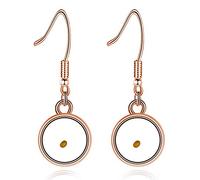 Tobestu Charms Real Mustard Seed Earrings for Women, Stainless Steel Dangle Drop Earrings Y582-2D, Resin, Cubic Zirconia