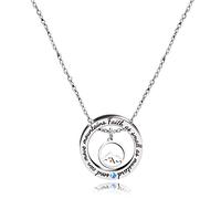 Tobestu Christian Circle Round Ring Necklace Engraved Faith As Small As A Mustard Seed Can Move Mountains Y2486-2D, Crystal, Cubic Zirconia