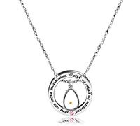 Tobestu Christian Circle Round Ring Necklace Engraved Faith As Small As A Mustard Seed Can Move Mountains Y2486-2D, Crystal, Cubic Zirconia