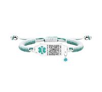 Tobestu Custom QR Code Health Alert Bracelet, Personalized Emergency Medical ID Band for Heart Disease, Allergies, and Diabetes, Adjustable Handmade Rope for Medical Conditions YA5657