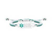 Tobestu Customizable Medical Bracelet - Engraved Health Alert Wristband, Personalized Adjustable Braided Rope Band with Editable Dynamic QR Code - for Blood Thinner, Epilepsy, Type I & II Diabetes