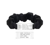 Tobestu Customizable Medical Bracelet for Women - Black Satin & Stainless Steel - Engrave Thyroid, Hearing Loss, Epilepsy & Emergency Contact - Elegant & Essential for Safety YA5426