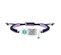 Tobestu Engraved QR Code Medical ID Bracelet, Personalized Health Alert Wristband for Emergency Situations, Adjustable Rope Band for Men, Women & Elderly with Diabetes and Epilepsy YA5657