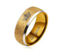 Tobestu Fashion Gold Color Titanium Steel Frosted Crown Ring for Valentine's Day Birthday Christmas His Queen Rings for Women (Size 10) YA4406