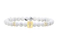 Tobestu Free Exploration Sagittarius Exclusive Star Sign Bracelet - 6mm White Turquoise and Cubic Zirconia Bracelets for Men SJYA4647