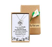 Tobestu God is Within Her She Will Not Fall Necklace Christian Prayer Pendant Bible Verse Faith Jewelry with Gift Box (Heart Seed)