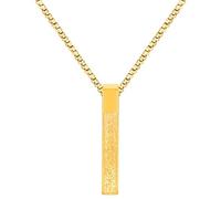 Tobestu Gold Plated Stainless Steel Square Pillar Muslim Necklace - Allah Arabic Pendant Necklaces for Men Women YA4977