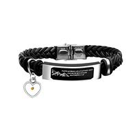 Tobestu Leather Wristbands Bracelet Faith Small AS A Mustard Seed Can Move Mountains Matthew 17:20 Y902-2D, Glass, Cubic Zirconia