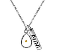 Tobestu Mustard Seed Teardrop Capsule Pendant Necklace Christian Scripture Matthew 17:20, Stainless Steel Faith Tear Drop Necklace for Girls Y559 (Drop)
