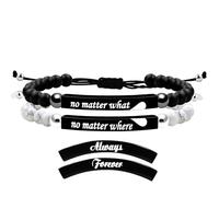 Tobestu No Matter What No Matter Where Bracelets Matching Heart His Always Hers Forever Distance Bracelet Friendship Couples Gifts for Women and Men SJYA4581-B