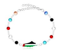 Tobestu | Palestine Flag Friendship Beaded Bracelet | Gaza Protest Peace Arabic Hope Jewelry | Ethnic Art Multicultural Activist Wristband | Boho Beaded Festive Support Peace Colorful Flag bracelets