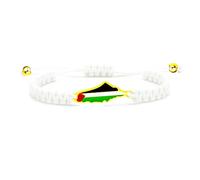 Tobestu Palestine Gold Plated Bracelet with White Nylon Cord - Adjustable Flag Jewelry for Protest and Solidarity - YA5882