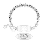 Tobestu Penicillin Allergy Alert Medical Bracelet with White Circle Link Chain - Chic and Comfortable Jewelry YA5541