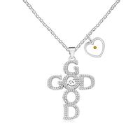 Tobestu Platinum Plated Zircon God Cross Necklaces with Heart Mustard Seed for Women Christian Inspirational Jewelry YA5072