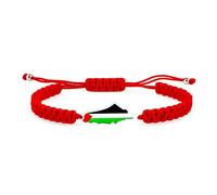 Tobestu Red Nylon Rope Bracelet Featuring Palestine White Charm - Lightweight and Comfortable Solidarity Accessory - YA5882