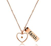 Tobestu Rose Gold Plated Mustard Seed Necklace Heart Bezel Pendant Faith Bar Christian Jewelry Gifts for Women Girls Y559 (Heart, Rose Gold)