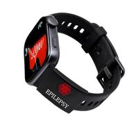 Tobestu Smartwatch Medical ID Plate, Personalized Emergency Information Watch Band Tag YA7129 (Black-Epilepsy)
