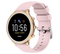 Tobfit 18mm Quick Released Watch Band Compatible with Fossil Women's Gen 6 42mm / Gen 5E 42mm, Silicone Wrist Straps Women's Replacement Bands Compatible for Fossil Smartwatch, Pink