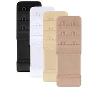 Tobfit 4 PACK Bra Extenders with 2 Hooks 3 Rows, Soft Women's Stretchy Bra Back Extension Strap 4-PACK