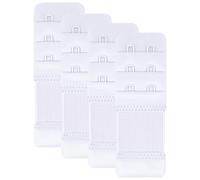 Tobfit 4 PACK Bra Extenders with 2 Hooks 3 Rows, Soft Women's Stretchy Bra Back Extension Strap White*4