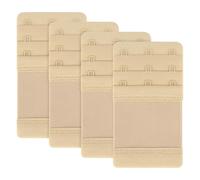 Tobfit 4 PACK Bra Extenders with 3 Hooks 3 Rows, Soft Women's Stretchy Bra Back Extension Strap Light Nude*4