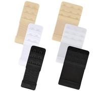 Tobfit 6 PACK Bra Extenders - 2 Hooks & 3 Hooks, Soft Women's Bra Extenders with 3 Rowss for Daily Wear - Soft Comfortable Extensions
