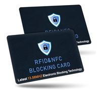 Tobfit RFID Blocking Cards - 2 Pack, Premium Contactless NFC Debit Credit Card Passport Protector Blocker Set for Men & Women, Smart Slim Design Perfectly fits in Wallet/Purse