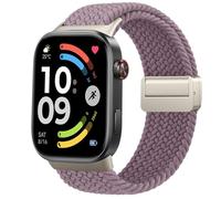 Tobfit Stretchy Strap for Xiaomi Smart Band 9 Pro/Mi Band 8 Pro/Redmi Watch 4/5, Braid Breathable Nylon Adjustable Quick Release Replacement Bands Smoke purple