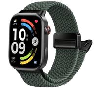 Tobfit Stretchy Strap for Xiaomi Smart Band 9 Pro/Mi Band 8 Pro/Redmi Watch 4/5, Braid Breathable Nylon Adjustable Quick Release Replacement Bands Deep green