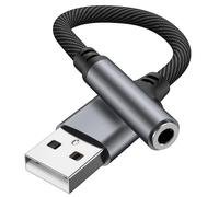 Tobfit USB to 3.5 mm Jack Aux Adapter, USB Sound Card External to 3.5 mm Audio Stereo Converter Adapter for Headphones, PC, Laptop, Linux, Desktop, PS4, Speakers