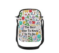 TOBGBE Cartoon TV Show Inspired Gifts The Best Way To Know Is To Do Crossbody Bag Teacher Fans Adjustable Messenger Purse, Know is to Do Mini Cb-us, Fashion
